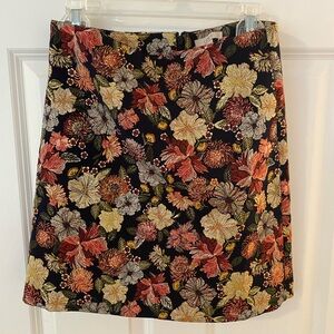 NWT LOFT Navy Embroidered Fully Lined Skirt Size 2